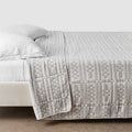Alegria Organic Cotton Quilted Bed Blanket - Stone Blue