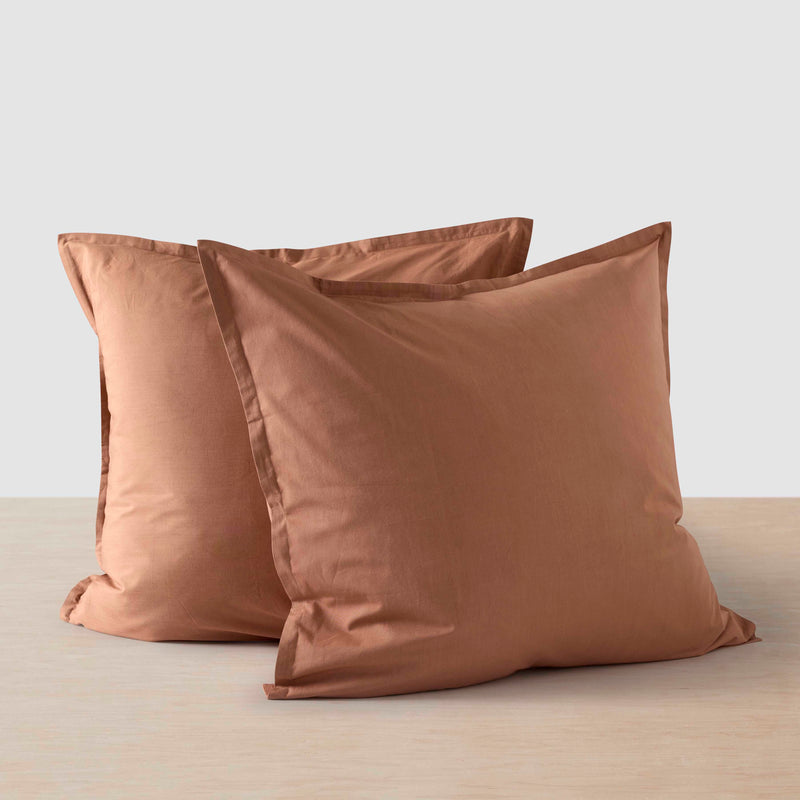 Stonewashed Organic Cotton Percale Euro Shams