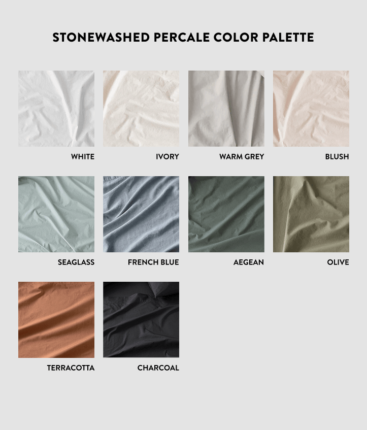 Stonewashed Organic Cotton Percale Euro Shams