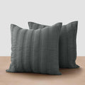 Organic Stonewashed Percale Channel Quilt Euro Shams