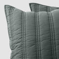 Organic Stonewashed Percale Channel Quilt Euro Shams