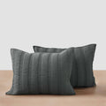 Organic Stonewashed Percale Channel Quilt Shams