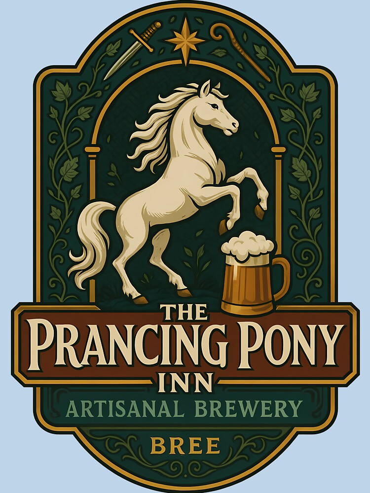 Prancing Pony Artisanal Brewery Emblem by agearb Unisex T-shirt, Sweatshirt, Hoodie, Long Sleeve Tee