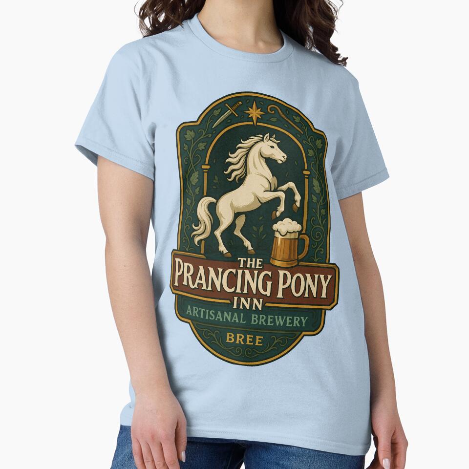 Prancing Pony Artisanal Brewery Emblem by agearb Unisex T-shirt, Sweatshirt, Hoodie, Long Sleeve Tee